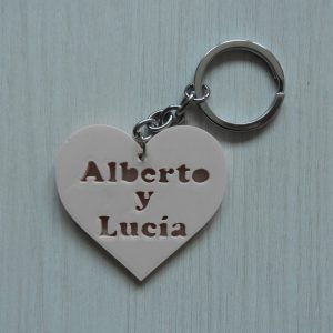 Llavero corazón con nombres